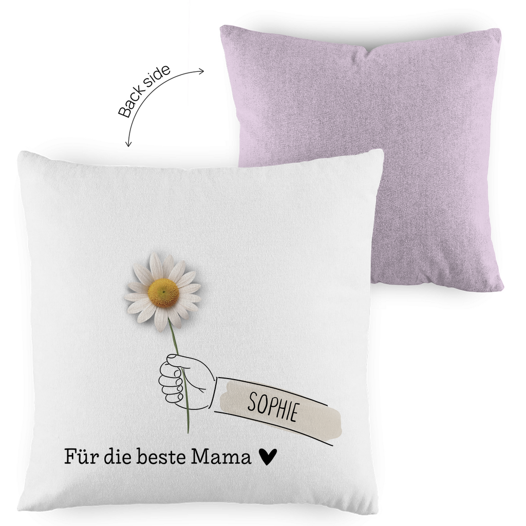 Personalisiertes Kissen für Mama | Minimalistisches Geburtstagsgeschenk, Muttertag & Weihnachten | 40x40cm, Zweifarbig inkl. Füllung