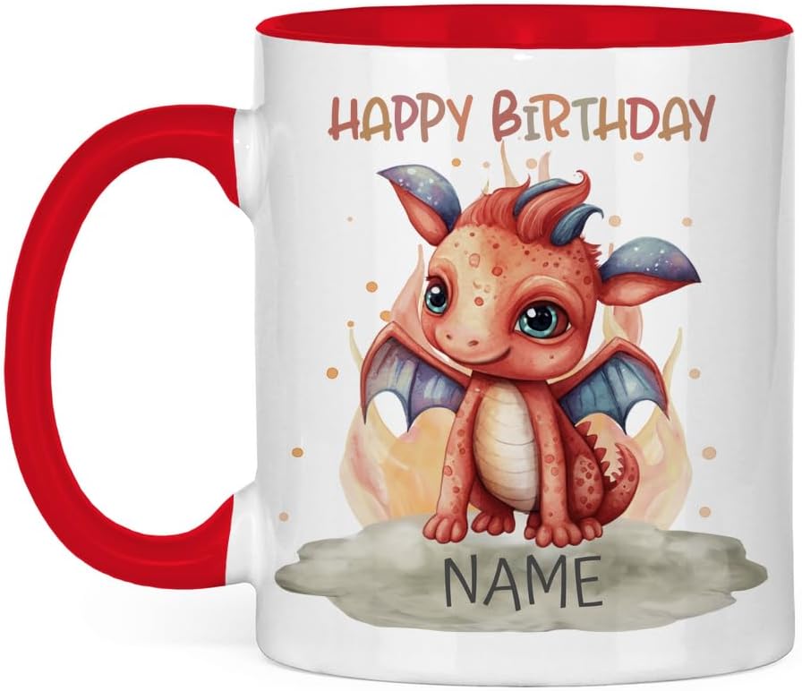 Personalisierte Kindertasse als Emaille Tasse & Keramik – Einhorn, Monster, Regenbogen – Kinder Geschenk Einschulung, Geburtstag Weihnachten