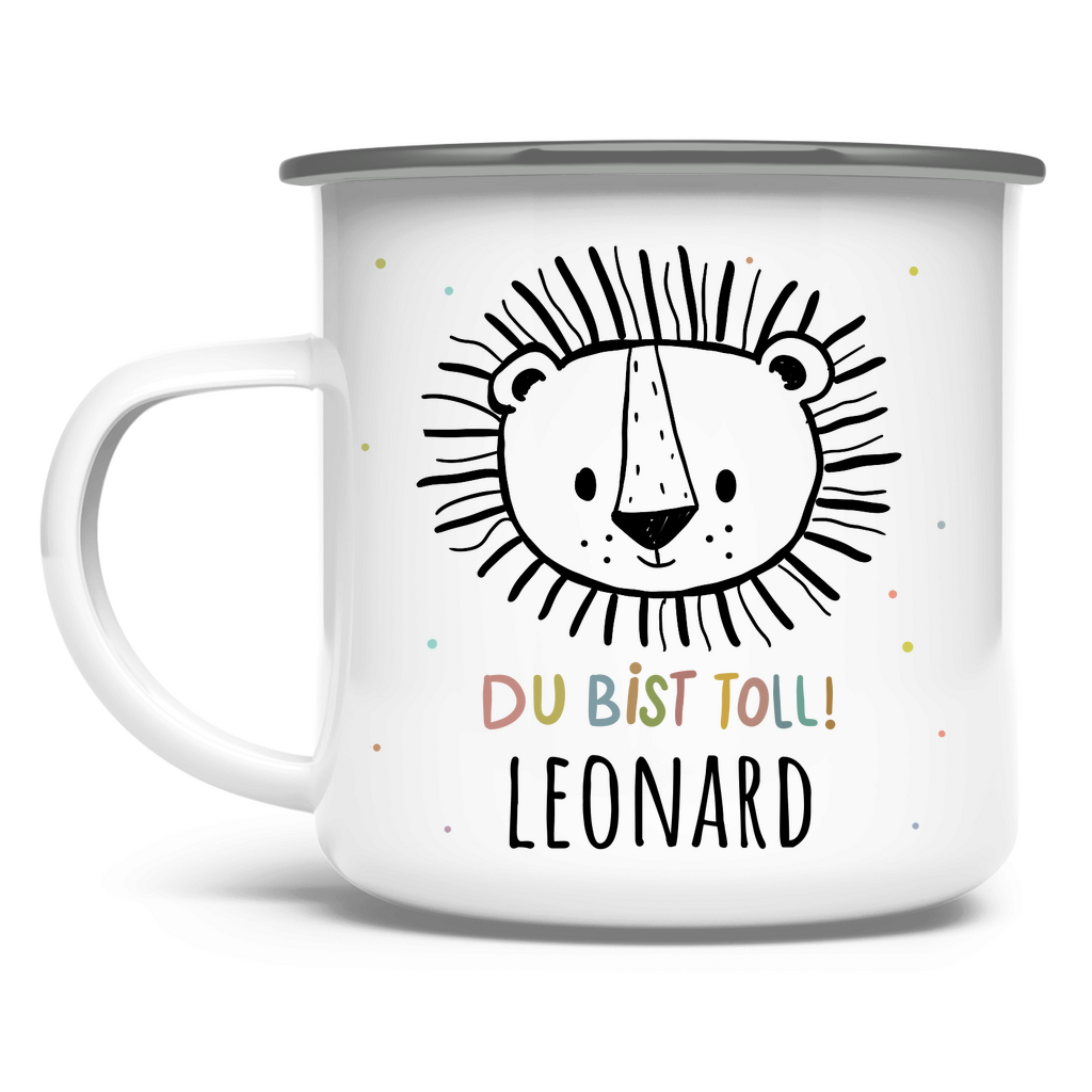Der personalisierte Abenteuer-Becher | Emaille-Tasse mit Namen