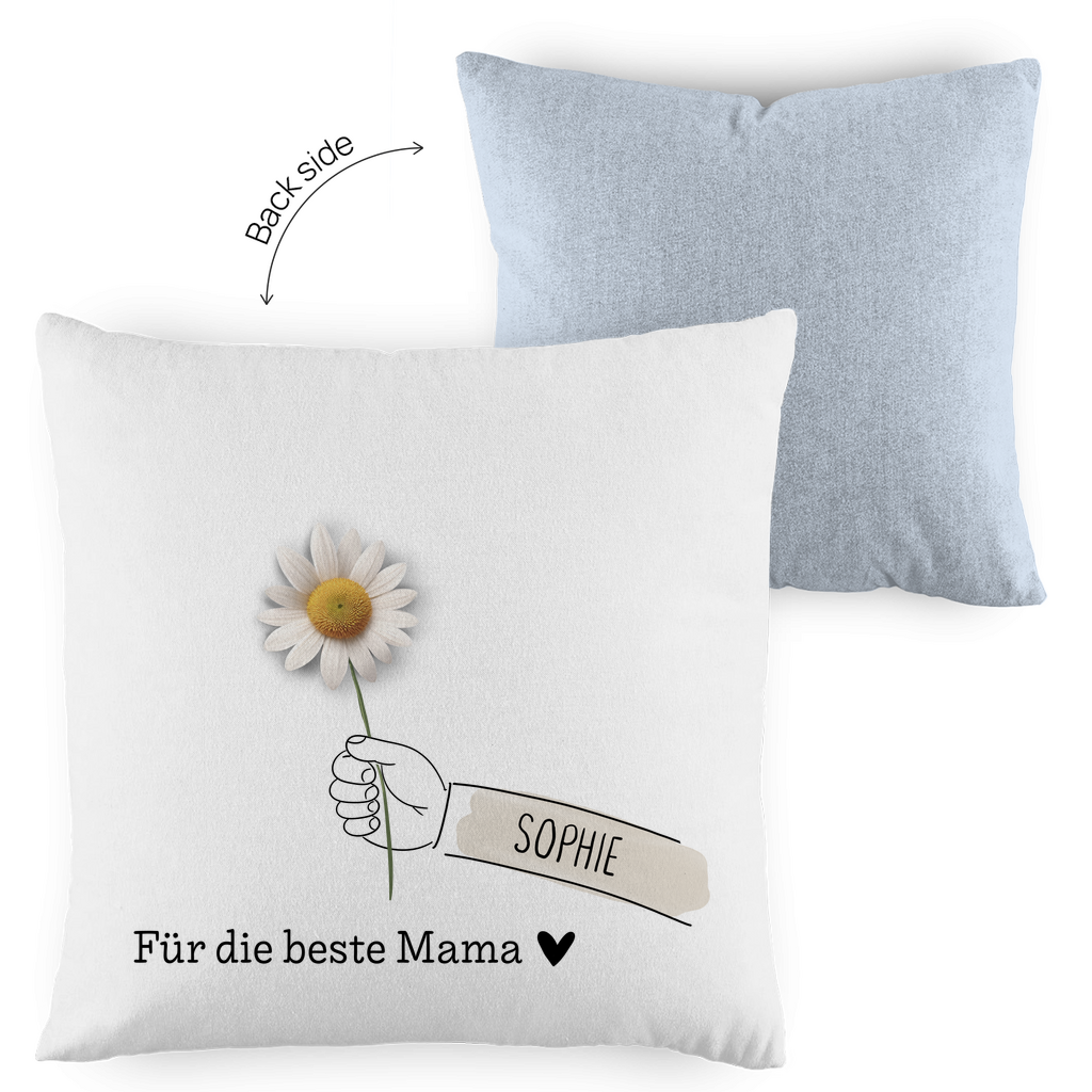 Personalisiertes Kissen für Mama | Minimalistisches Geburtstagsgeschenk, Muttertag & Weihnachten | 40x40cm, Zweifarbig inkl. Füllung