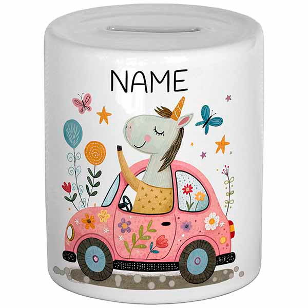 Die "Fahrschule" Spardose für Kinder | Personalisiert mit Namen & Motiv