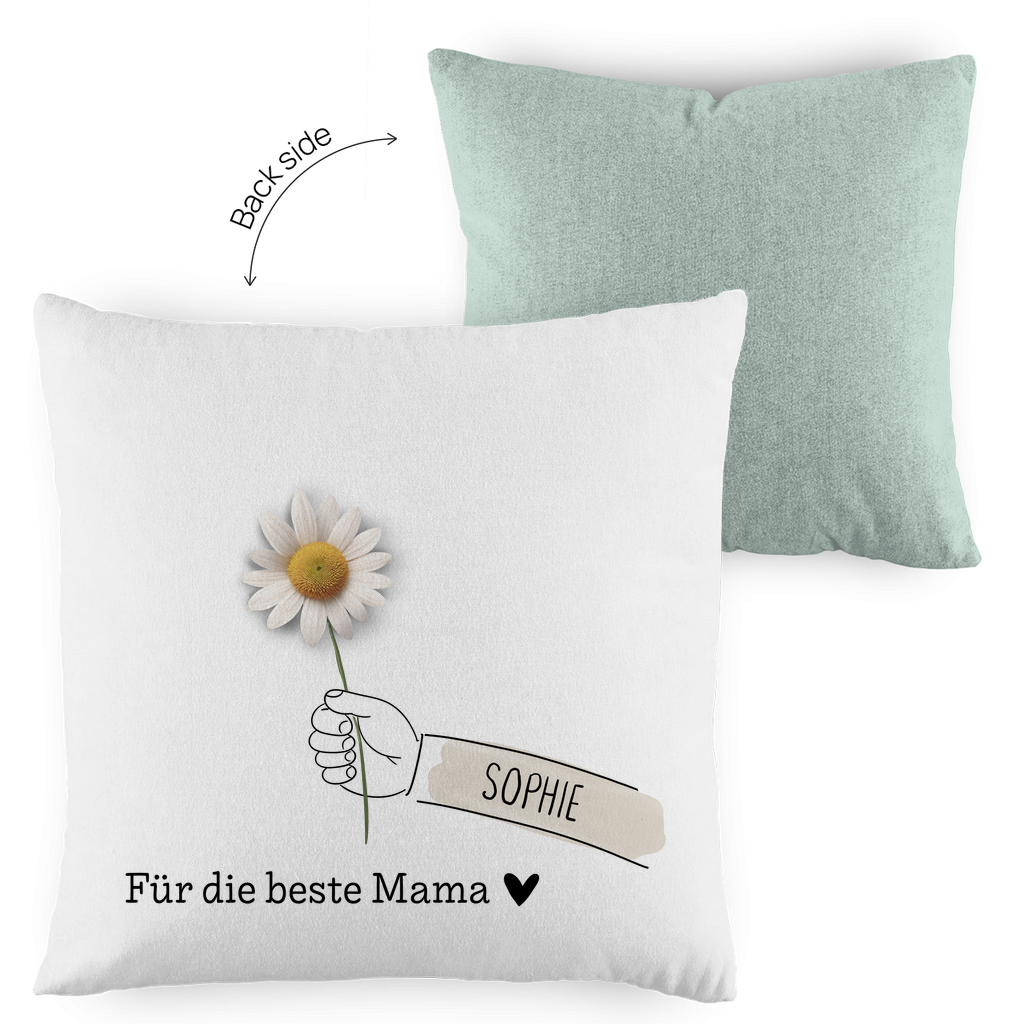 Personalisiertes Kissen für Mama | Minimalistisches Geburtstagsgeschenk, Muttertag & Weihnachten | 40x40cm, Zweifarbig inkl. Füllung