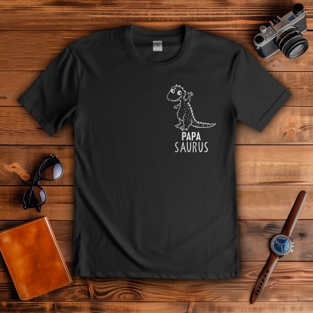 Papa T-Shirt Herren - Geburtstag & Vatertagsgeschenk mit PAPASAURUS, Dino-Familien-Partnerlook für Baby, Kinder, Väter