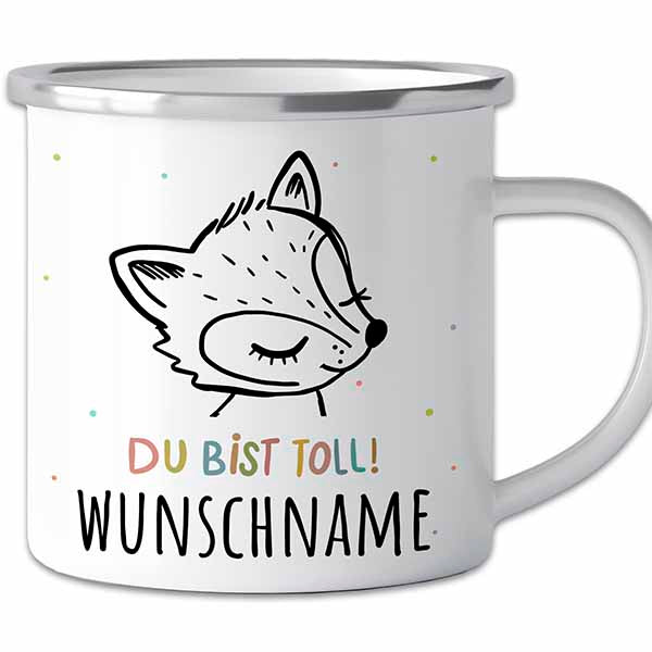 Der personalisierte Abenteuer-Becher | Emaille-Tasse mit Namen