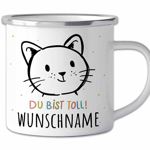 Der personalisierte Abenteuer-Becher | Emaille-Tasse mit Namen