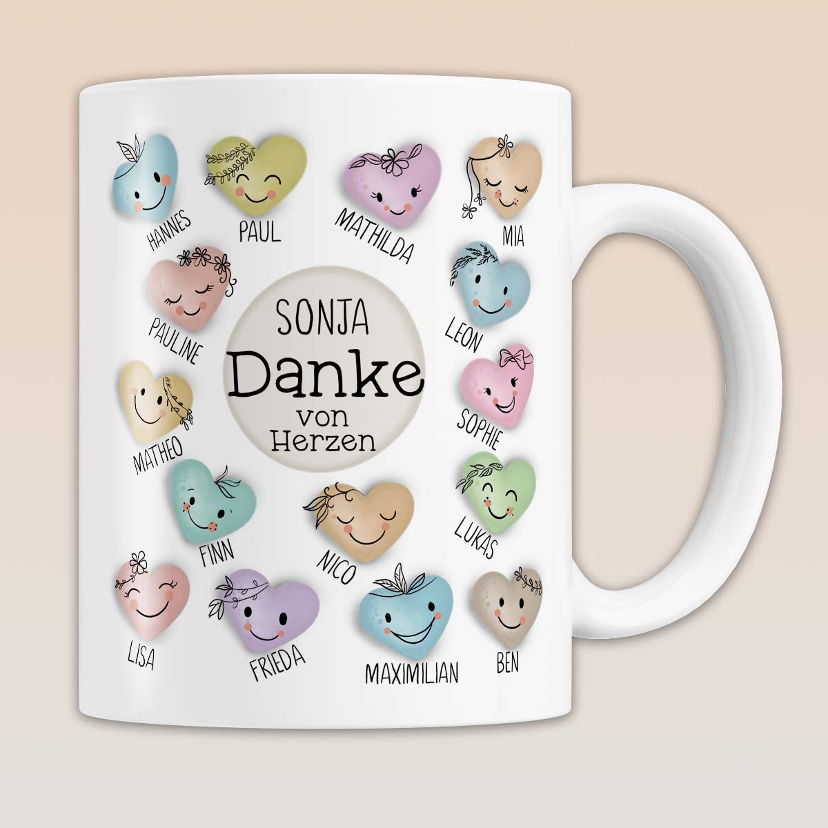 Abschiedsgeschenk Kindergarten, Kita & Schule, Erzieherin und Lehrer Tasse | Personalisiertes Geschenk Handabdruck, Weihnachten Dankeschön