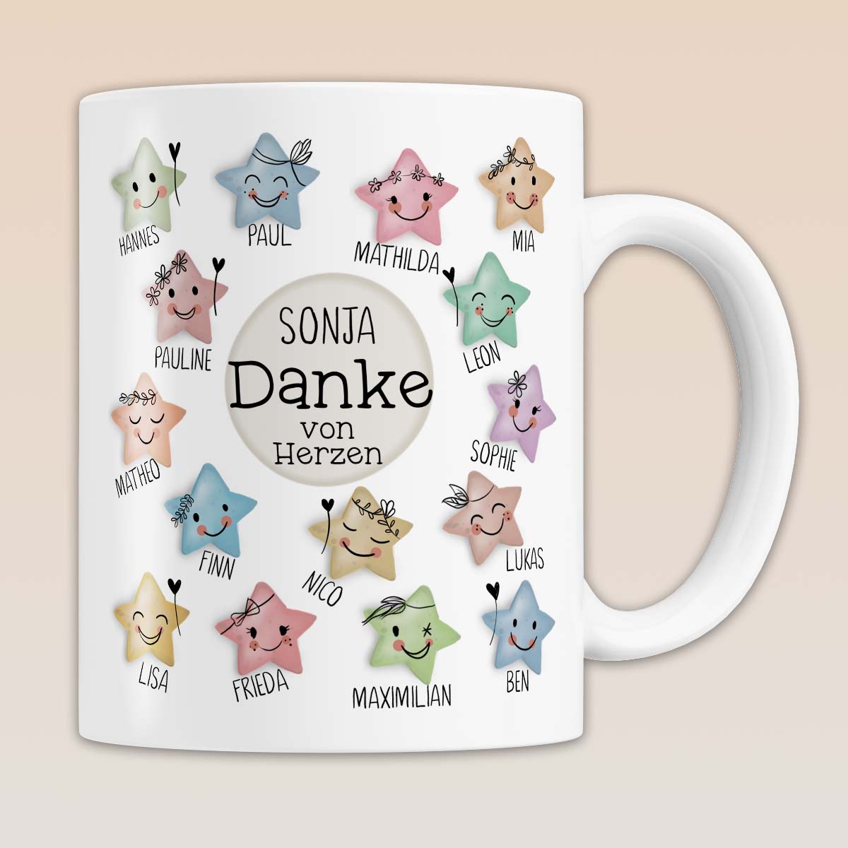 Abschiedsgeschenk Kindergarten, Kita & Schule, Erzieherin und Lehrer Tasse | Personalisiertes Geschenk Handabdruck, Weihnachten Dankeschön