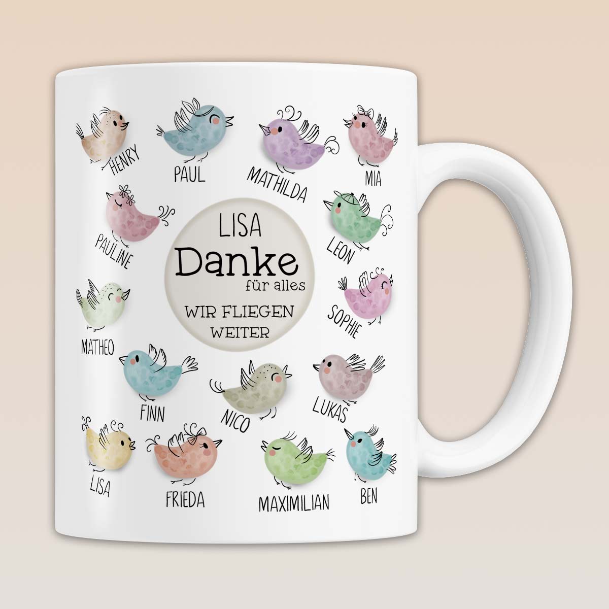 Abschiedsgeschenk Kindergarten, Kita & Schule, Erzieherin und Lehrer Tasse | Personalisiertes Geschenk Handabdruck, Weihnachten Dankeschön