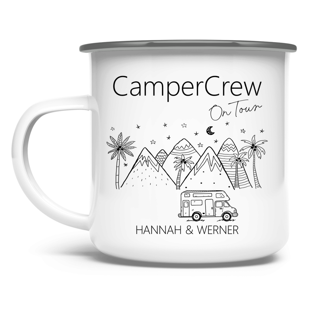 Personalisierter Emaille-Becher für Camper
