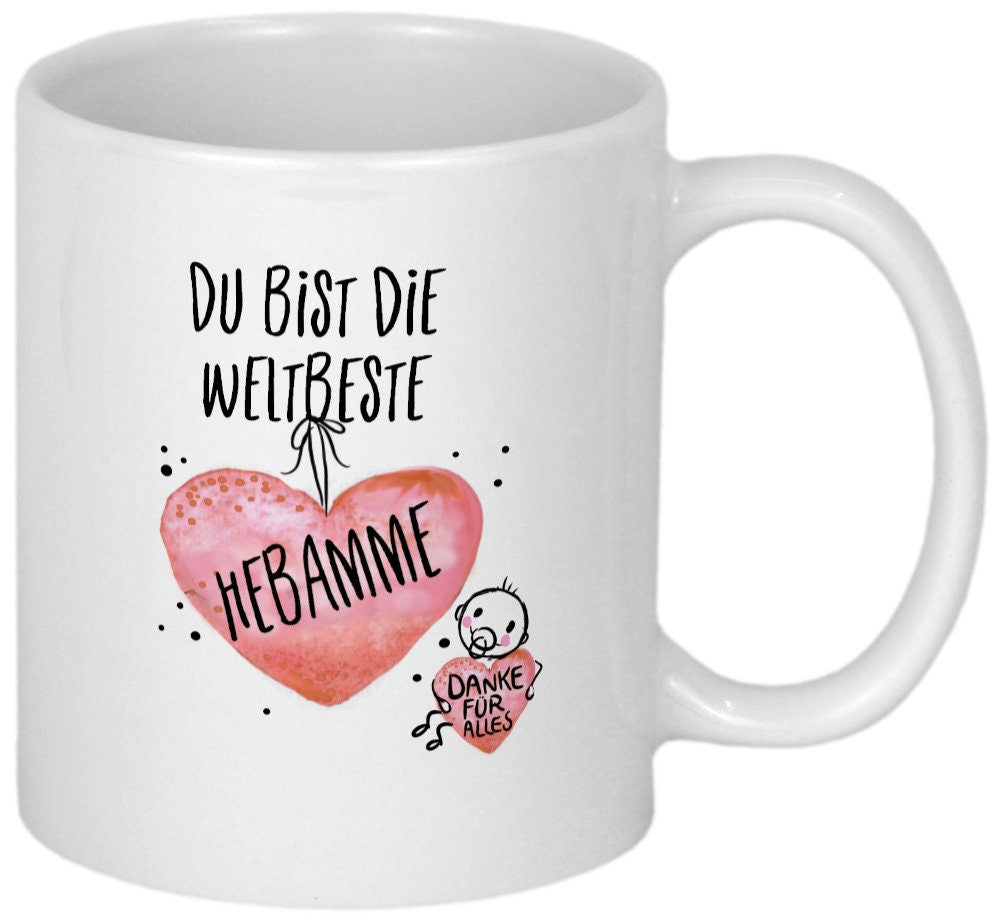 Geschenk für Hebamme Tasse, PERSONALISIERBAR, Dankeschön Abschiedsgeschenk