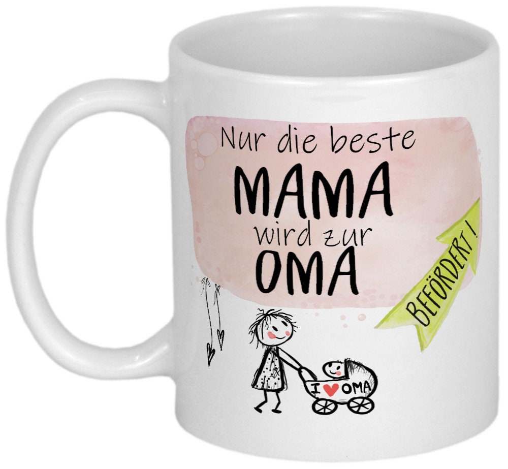 Geschenk für werdende Oma Tasse mit Spruch, Personalisiert