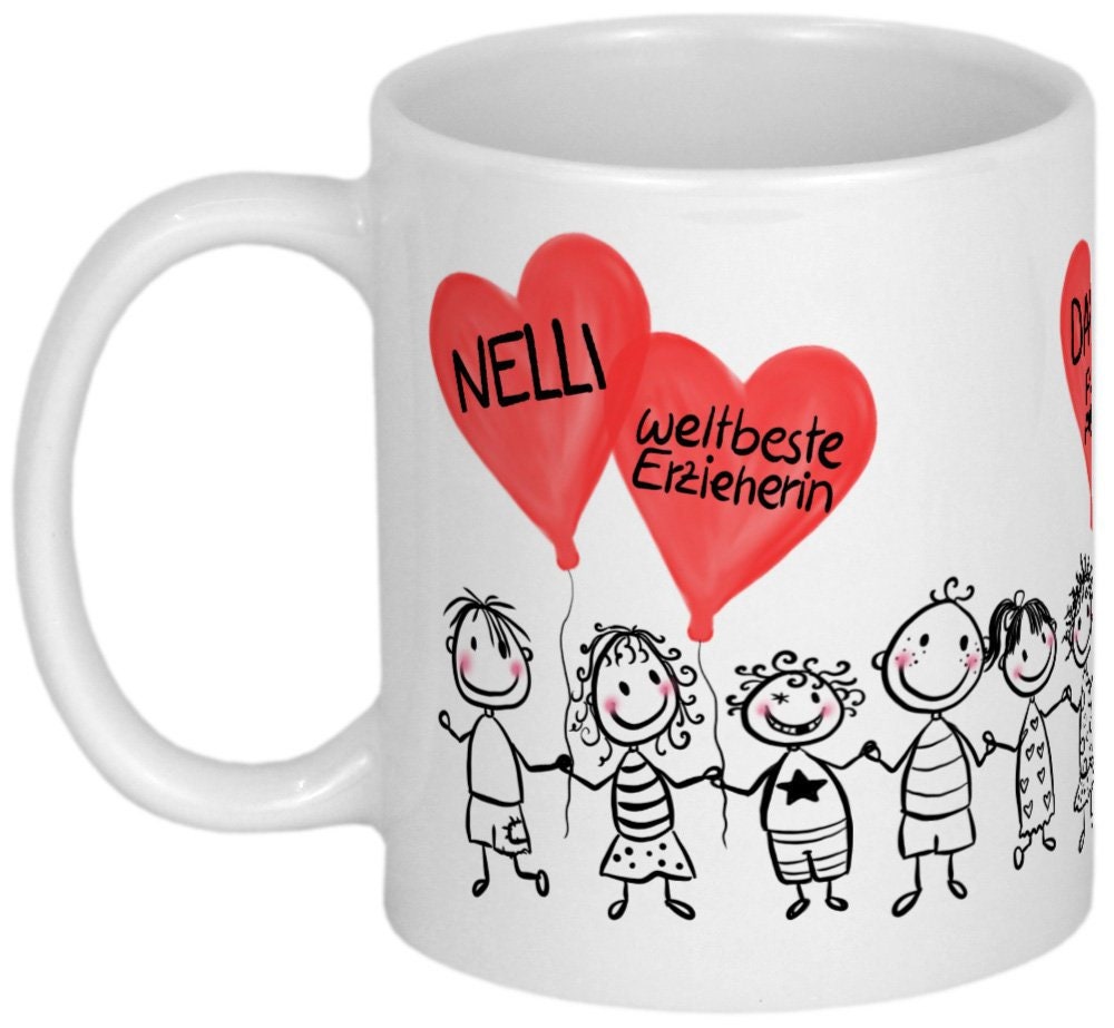 Erzieherin Kindergärtnerin Abschied Geschenk Tasse