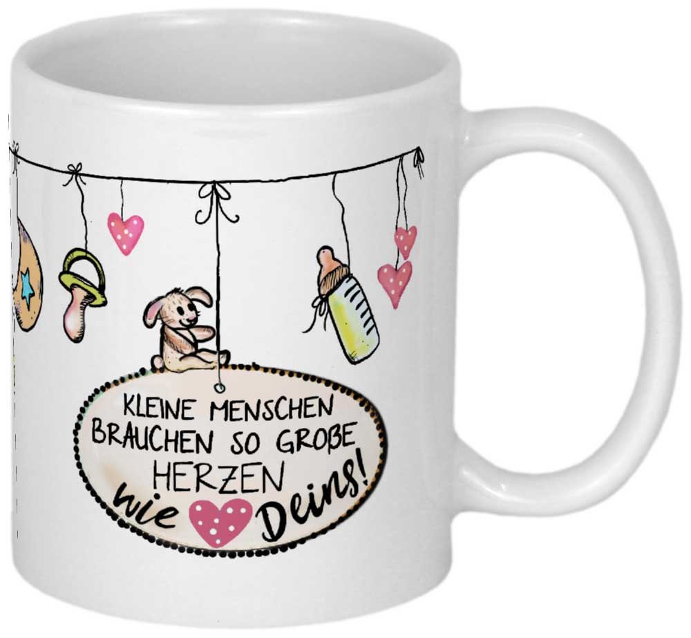 Geschenk Hebamme Danke Tasse Abschiedsgeschenk Spruch kleine Menschen brauchen große Herzen