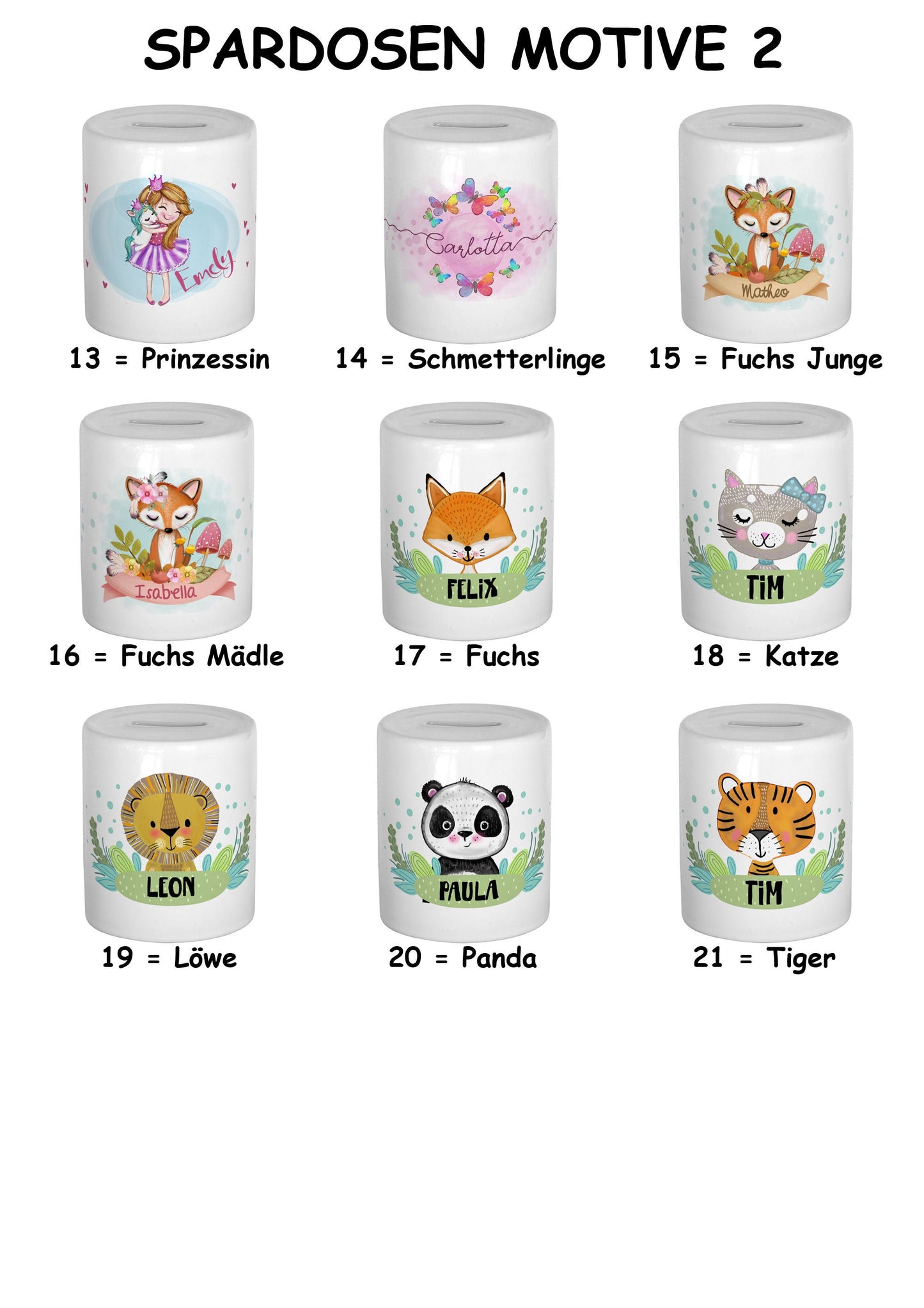 Personalisierte Spardose mit Namen Löwe Sparschwein Kinder Geldgeschenke zu Weihnachten Geburtstag Kind