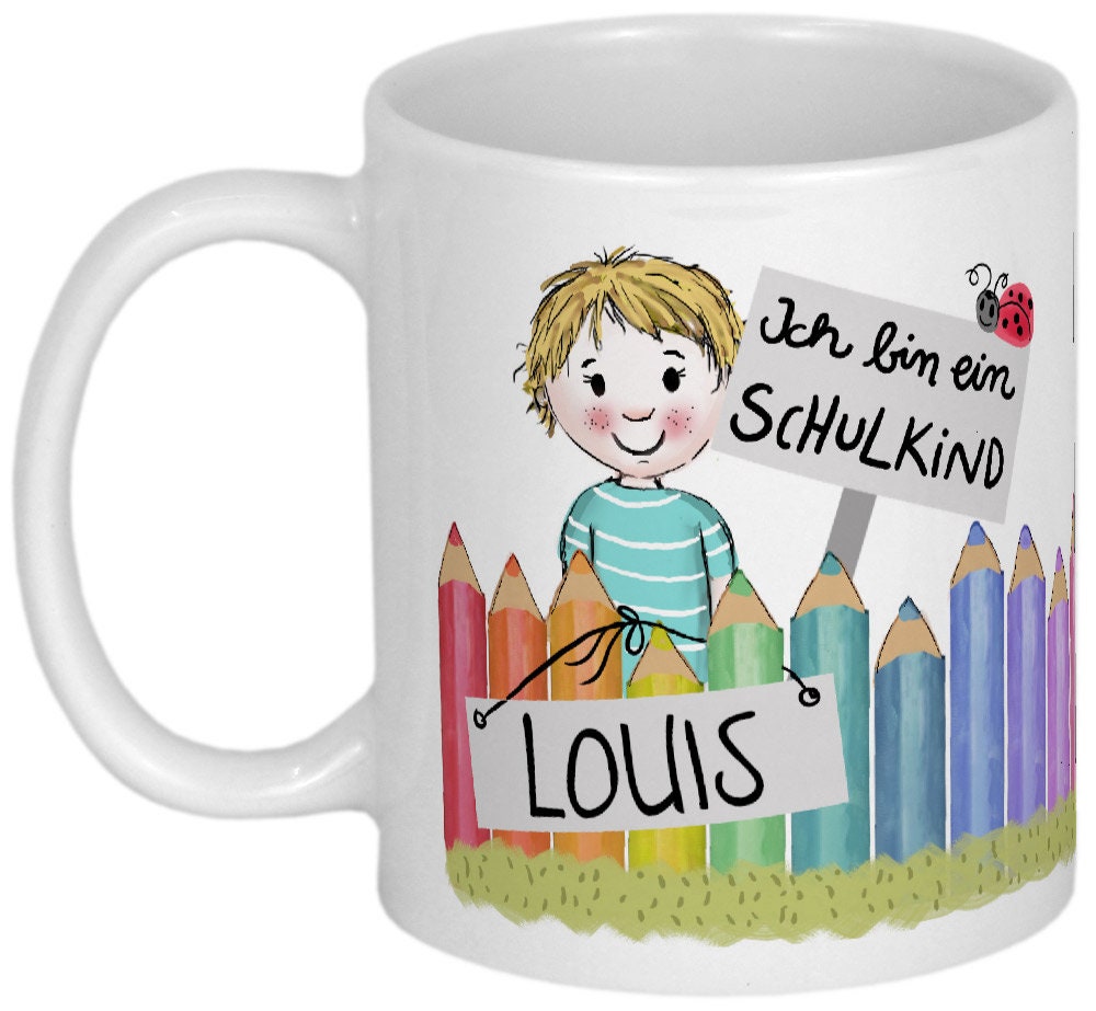 Einschulung Geschenk Schulkind Tasse mit Namen Geschenkideen Schulanfang personalisierte Tassen mit Spruch Einschulungsgeschenk