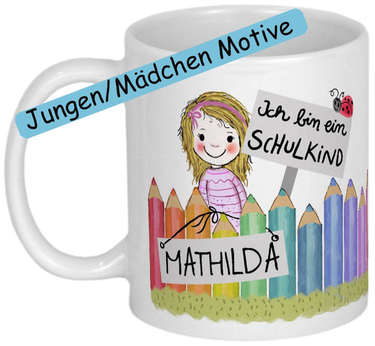 Einschulung Geschenk Schulkind Tasse mit Namen Geschenkideen Schulanfang personalisierte Tassen mit Spruch Einschulungsgeschenk