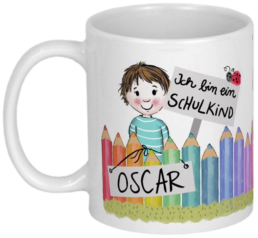 Einschulung Geschenk Schulkind Tasse mit Namen Geschenkideen Schulanfang personalisierte Tassen mit Spruch Einschulungsgeschenk