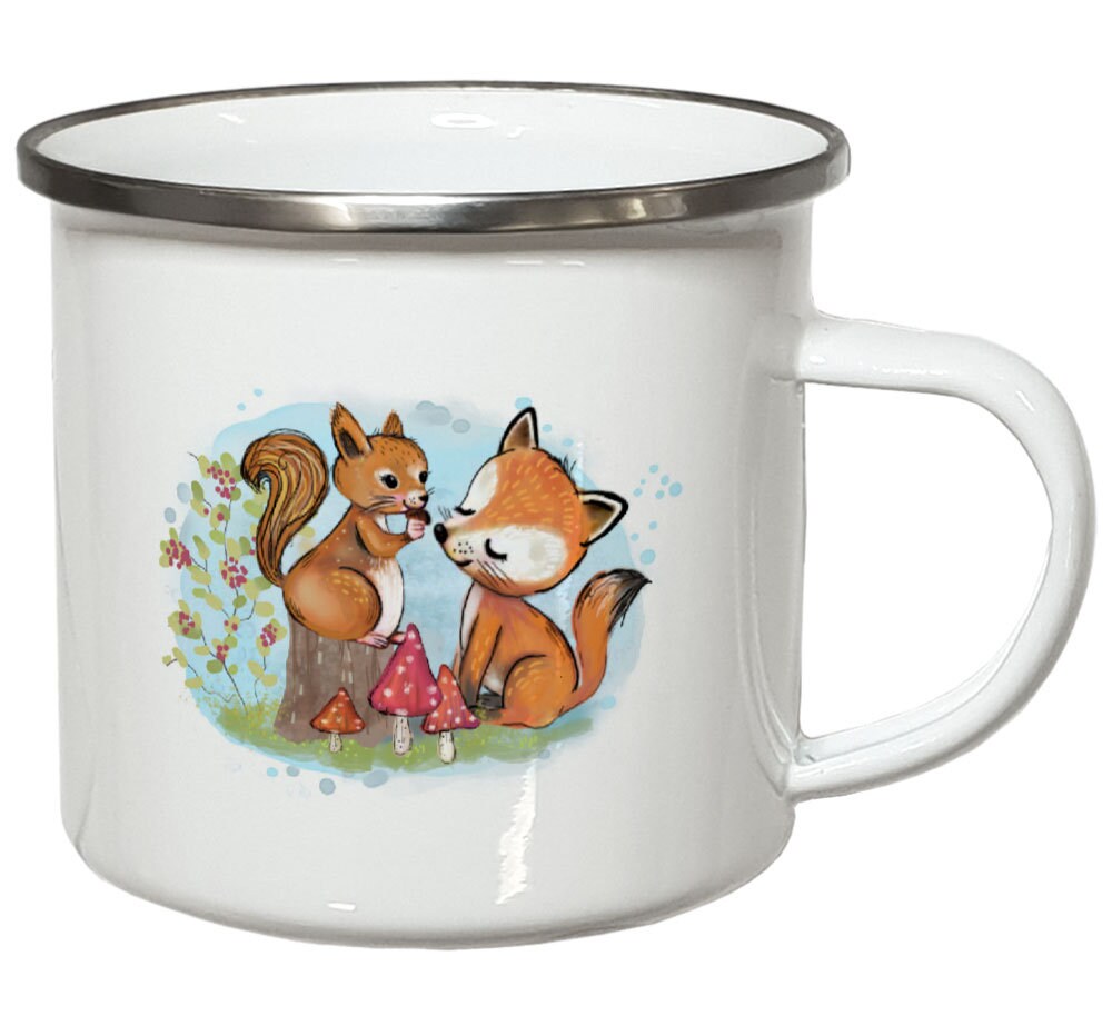 Emaille Kindertasse mit Namen Emaillebecher Kindergeschirr Kinder Geschenke Geburtstag Weihnachtsgeschenk Jungen Kindergartentasse Mädchen