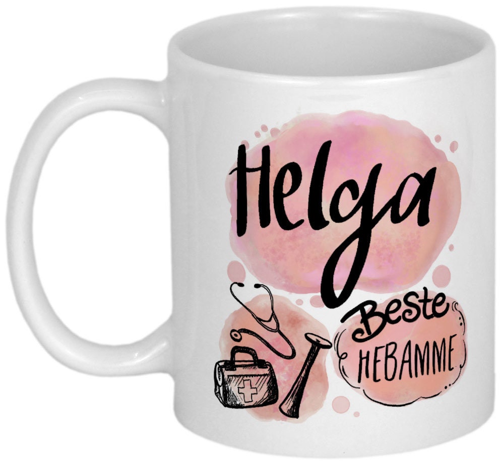 Dankeschön für Hebamme Geschenk Hebammen Geschenkideen personalisierte Tasse mit Namen Danksagung Weihnachtsgeschenk Geburtstagsgeschenk