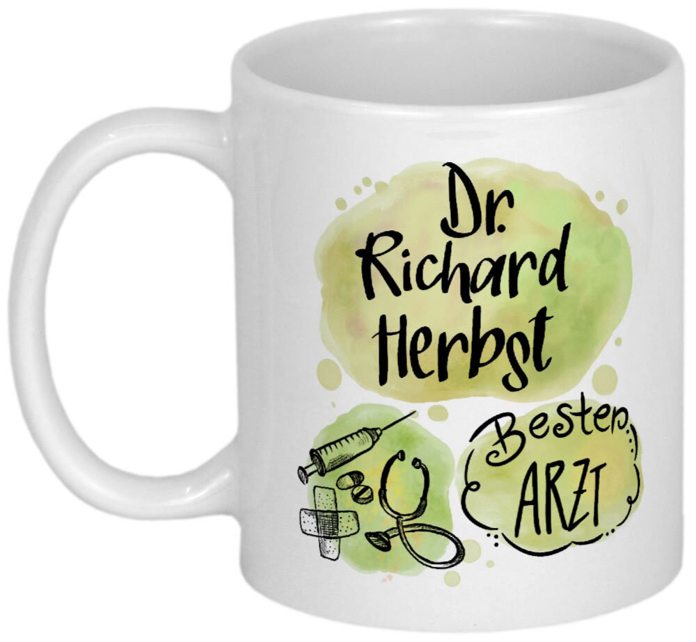 Dankeschön für Arzt Geschenk Ärztin Geschenkideen personalisierte Tasse mit Namen Danksagung Weihnachtsgeschenk Geburtstagsgeschenk Doktor