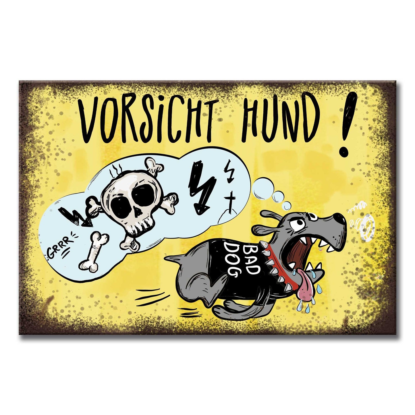 Warnschild Hund Schilder Hundeschilder Vorsicht bissig Alu-Verbund 20 x 30 cm