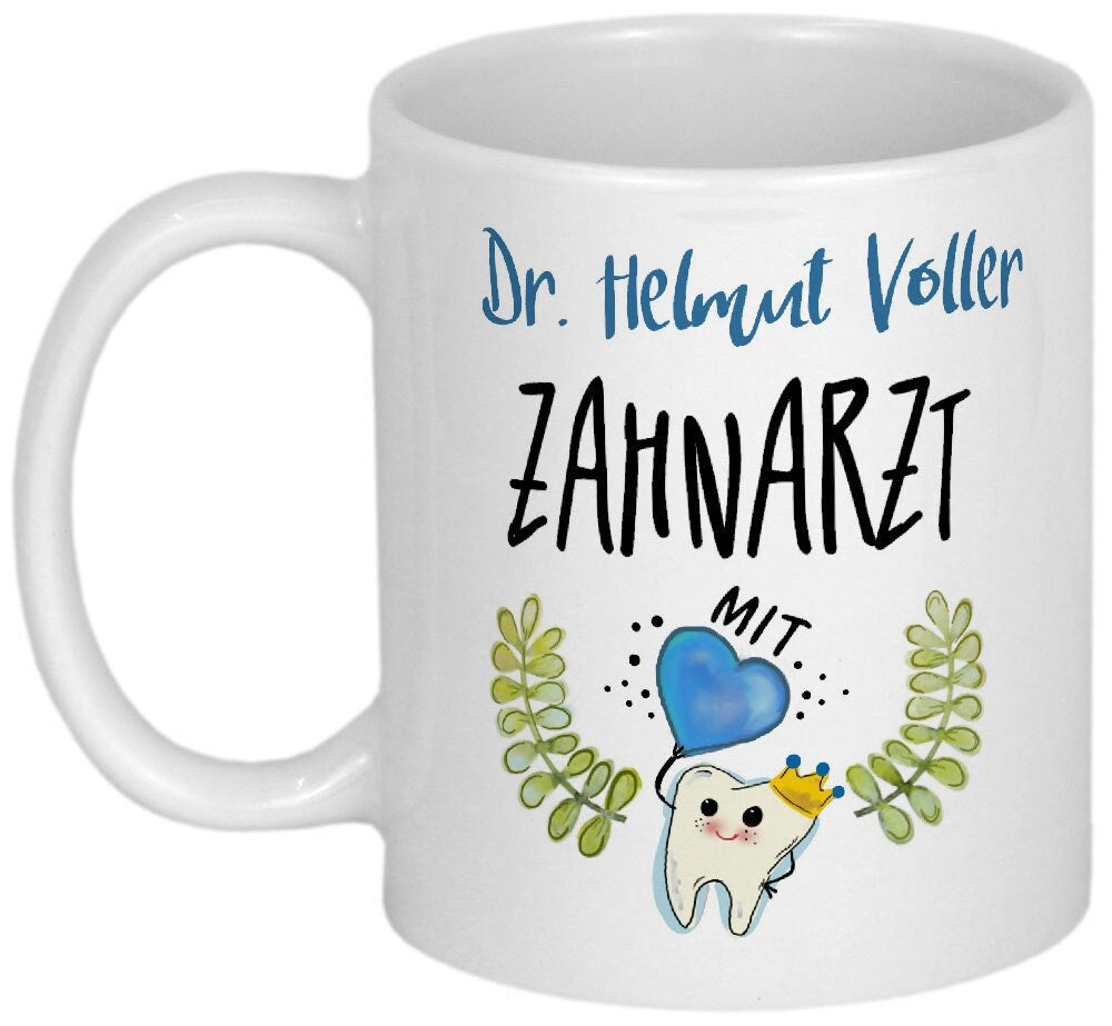 Herzliches Dankeschön für Zahnarzt Geschenk Zahnärztin Geschenkideen personalisierte Tasse Danksagung Geburtstagsgeschenk mit Herz