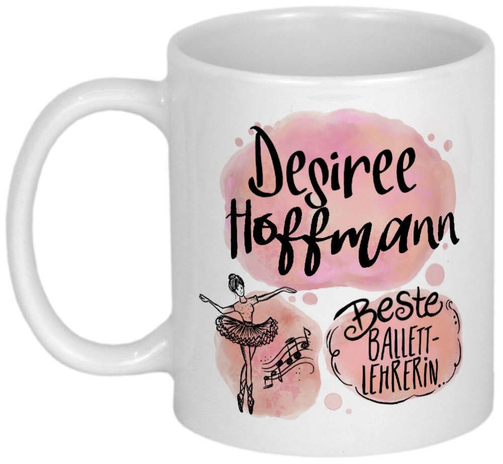 Dankeschön für Ballettlehrer Geschenk Ballettlehrerin Geschenkideen personalisierte Tasse mit Namen Danksagung Geburtstagsgeschenk