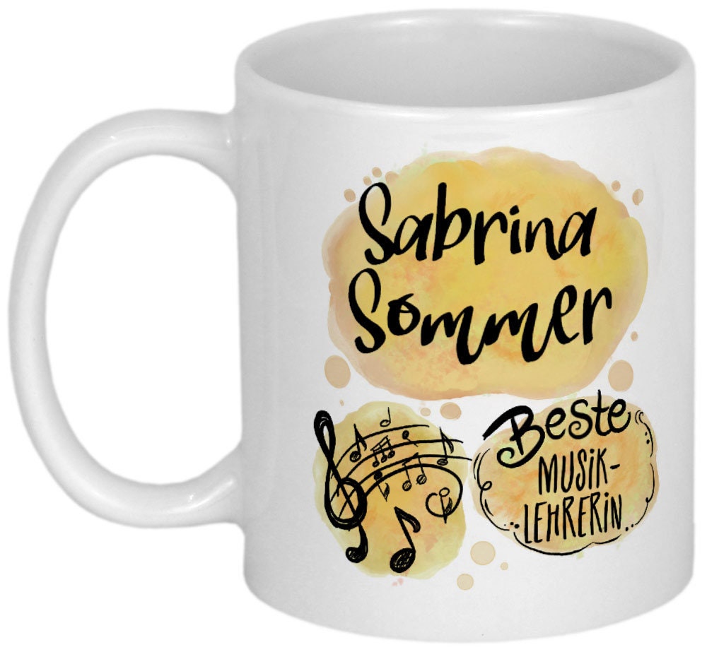 Dankeschön für Musiklehrer Geschenk Musiklehrerin Geschenkideen personalisierte Tasse mit Namen Danksagung Weihnachtsgeschenk Geburtstag