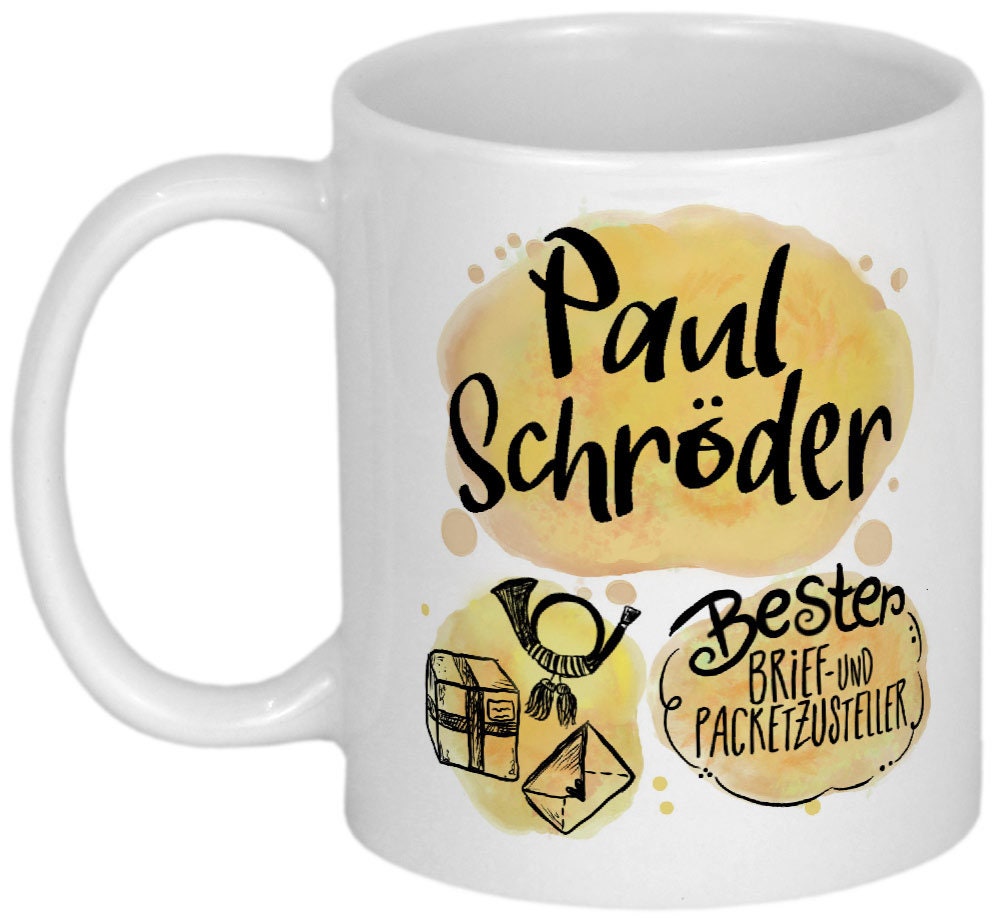 Dankeschön Brief u. Paketzusteller Geschenk Paketzustellerin Geschenkideen personalisierte Tasse mit Namen Danksagung Weihnachten Geburtstag