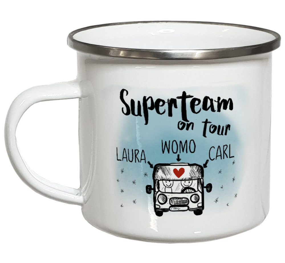 Personalisierte Camping Geschenke für Camper Tasse Emaillebecher Bierkrug Spardose Geburtstag Geschenkideen Wohnmobil Weihnachten