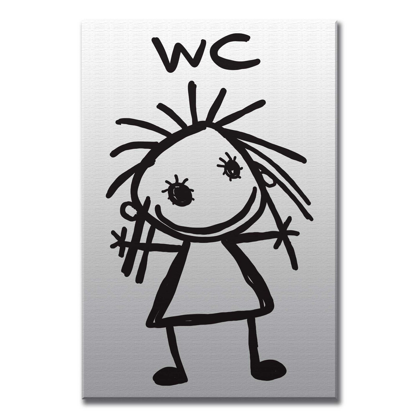 WC Schild lustig Alu-Verbund Toilettenschild selbstklebend Türschild Toilette Kloschild Damen Herren Unisex Wickelraum 20 x 30 cm KidsStyle