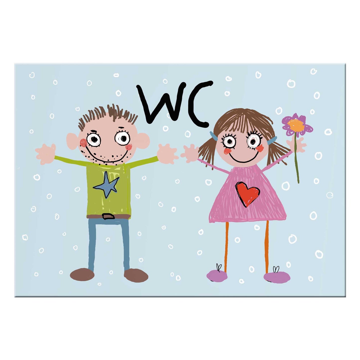 Toilettenschild selbstklebend Alu-Verbund Türschild Toilette Kloschild WC Schild witzig Damen Herren Unisex Wickelraum 20x30cm farbig