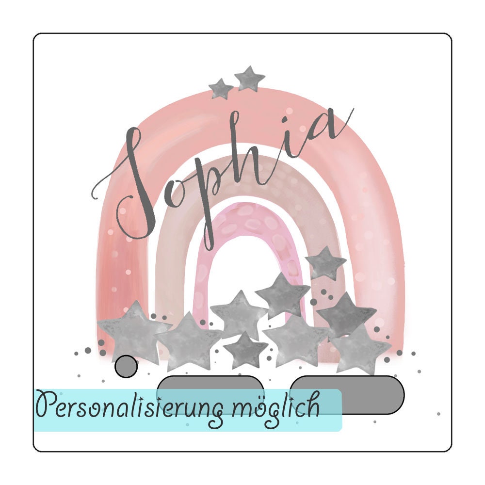 Schutzfolie Toniebox mit Namen Regenbogen rosa Tonie Figur Folie selbstklebend personalisiert WISCH- ABRIEBFEST LED durchscheinend Aufkleber