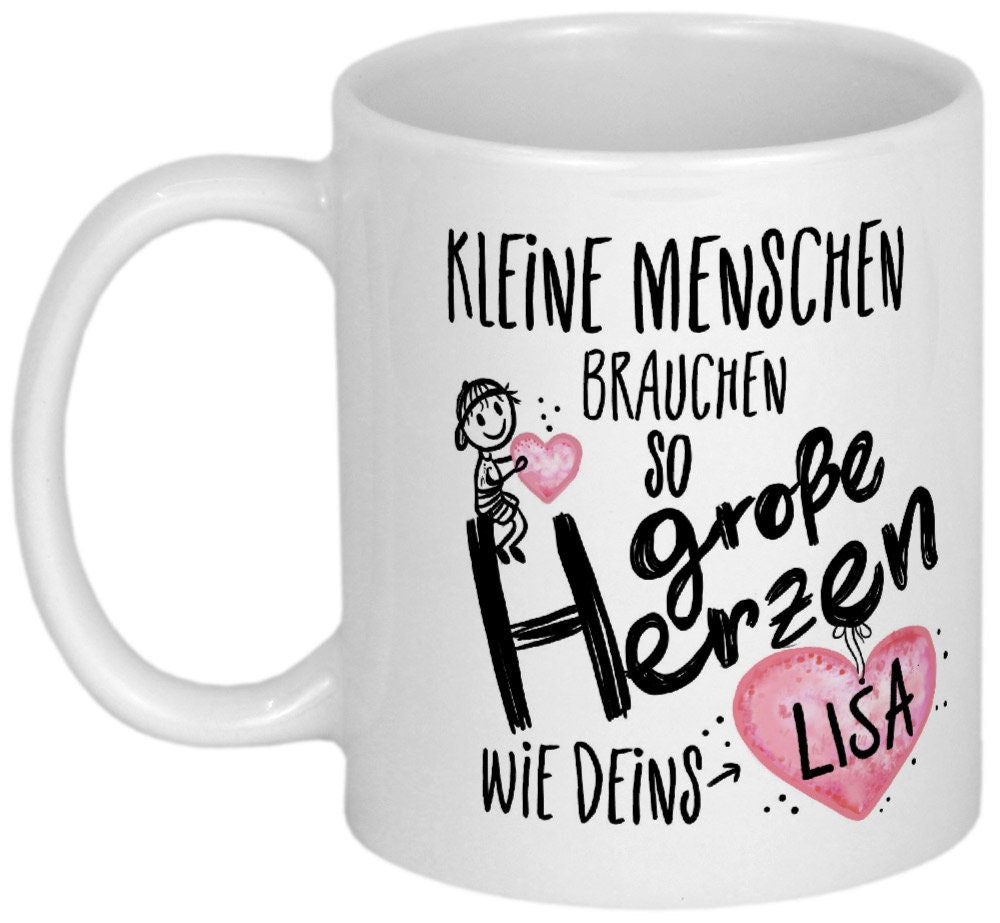 Abschiedsgeschenk Erzieherin Geschenk PERSONALISIERBARE Tasse mit Namen Abschied Kindergarten von Junge oder Mädchen Dankeschön