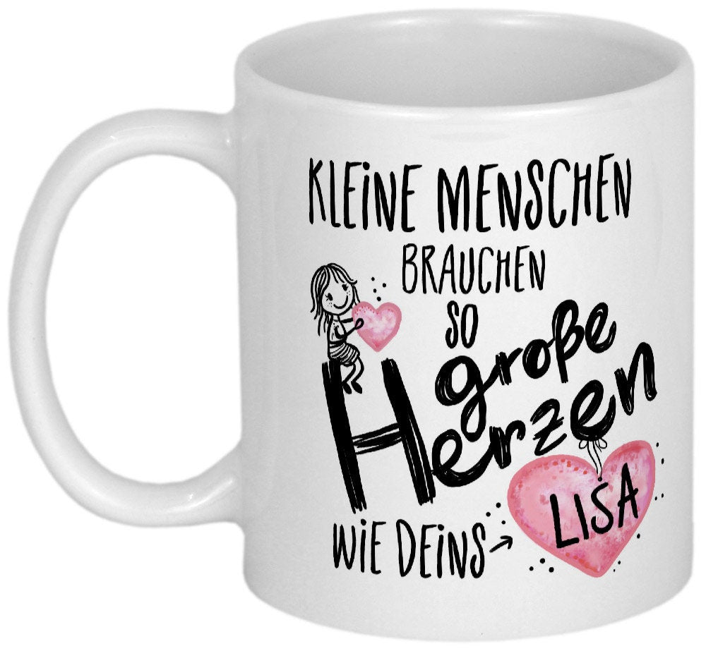 Abschiedsgeschenk Erzieherin Geschenk PERSONALISIERBARE Tasse mit Namen Abschied Kindergarten von Junge oder Mädchen Dankeschön