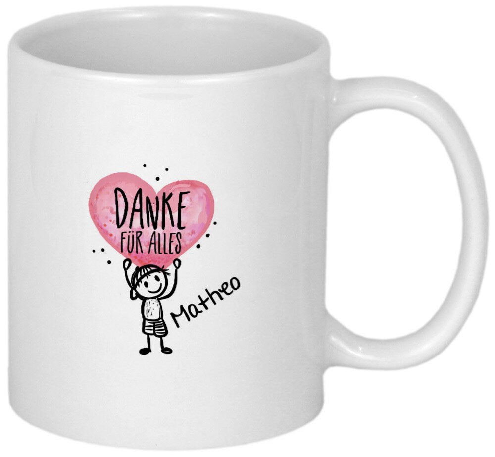 Abschiedsgeschenk Erzieherin Geschenk PERSONALISIERBARE Tasse mit Namen Abschied Kindergarten von Junge oder Mädchen Dankeschön