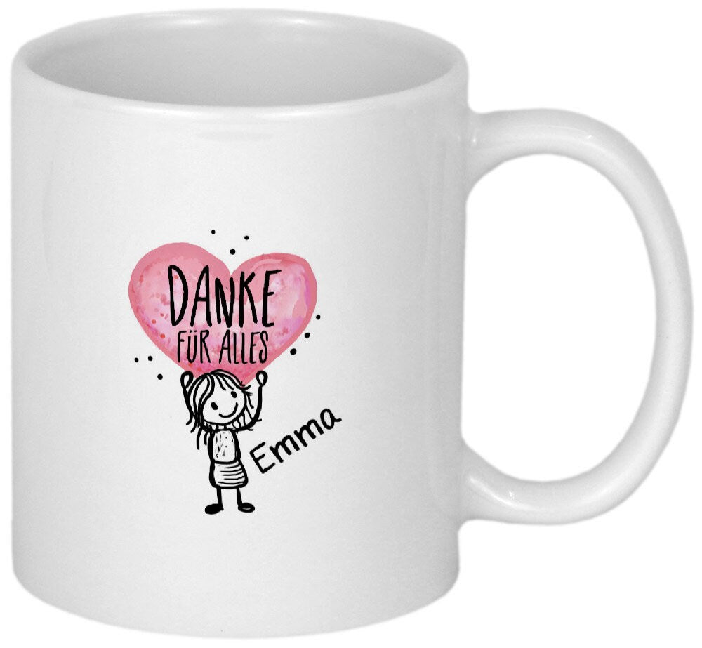 Abschiedsgeschenk Erzieherin Geschenk PERSONALISIERBARE Tasse mit Namen Abschied Kindergarten von Junge oder Mädchen Dankeschön