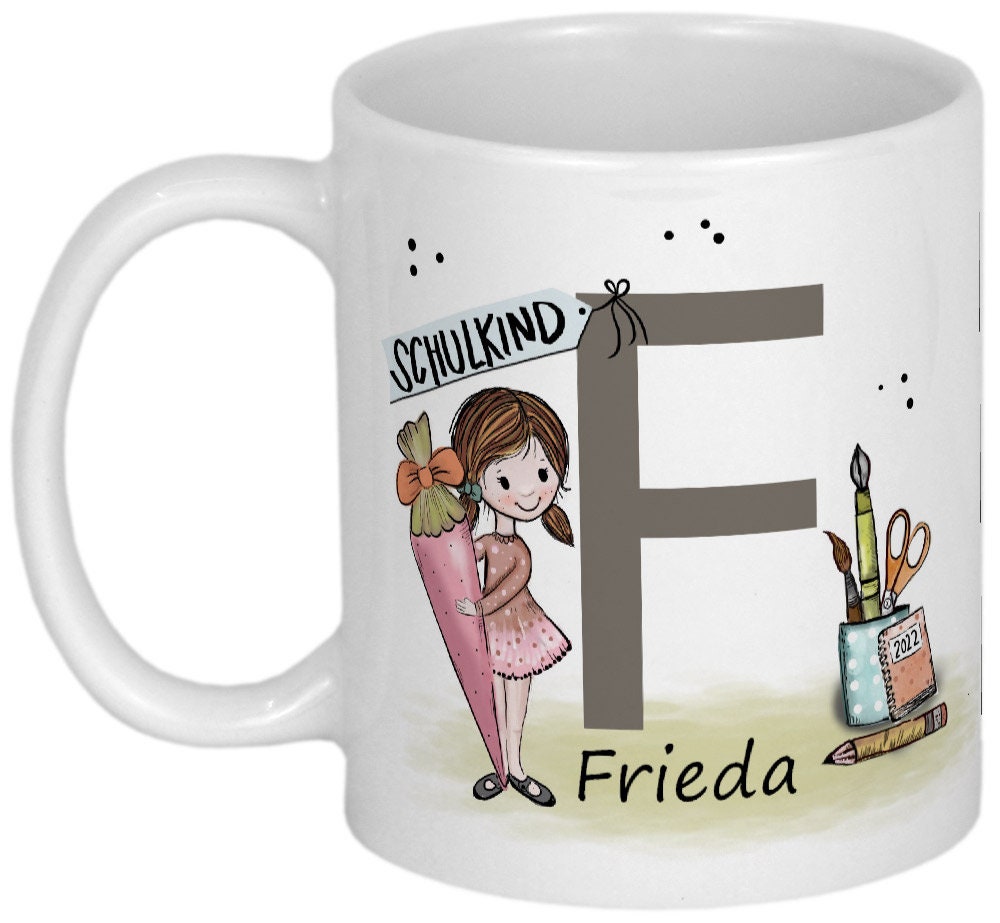 Einschulung Geschenk Schulkind Tasse mit Namen personalisiert Geschenkideen Schulanfang Einschulungsgeschenke Mädchen oder Junge