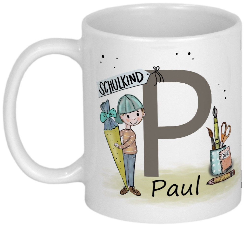 Einschulung Geschenk Schulkind Tasse mit Namen personalisiert Geschenkideen Schulanfang Einschulungsgeschenke Mädchen oder Junge
