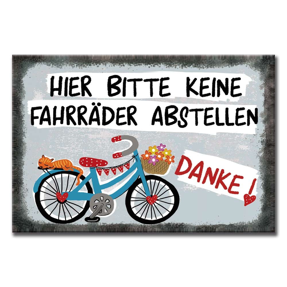 Schild Keine Fahrräder abstellen verboten Hinweisschild kein Fahrradparkplatz freundlich wetterfest hochwertig Alu-Verbund ODER Aufkleber