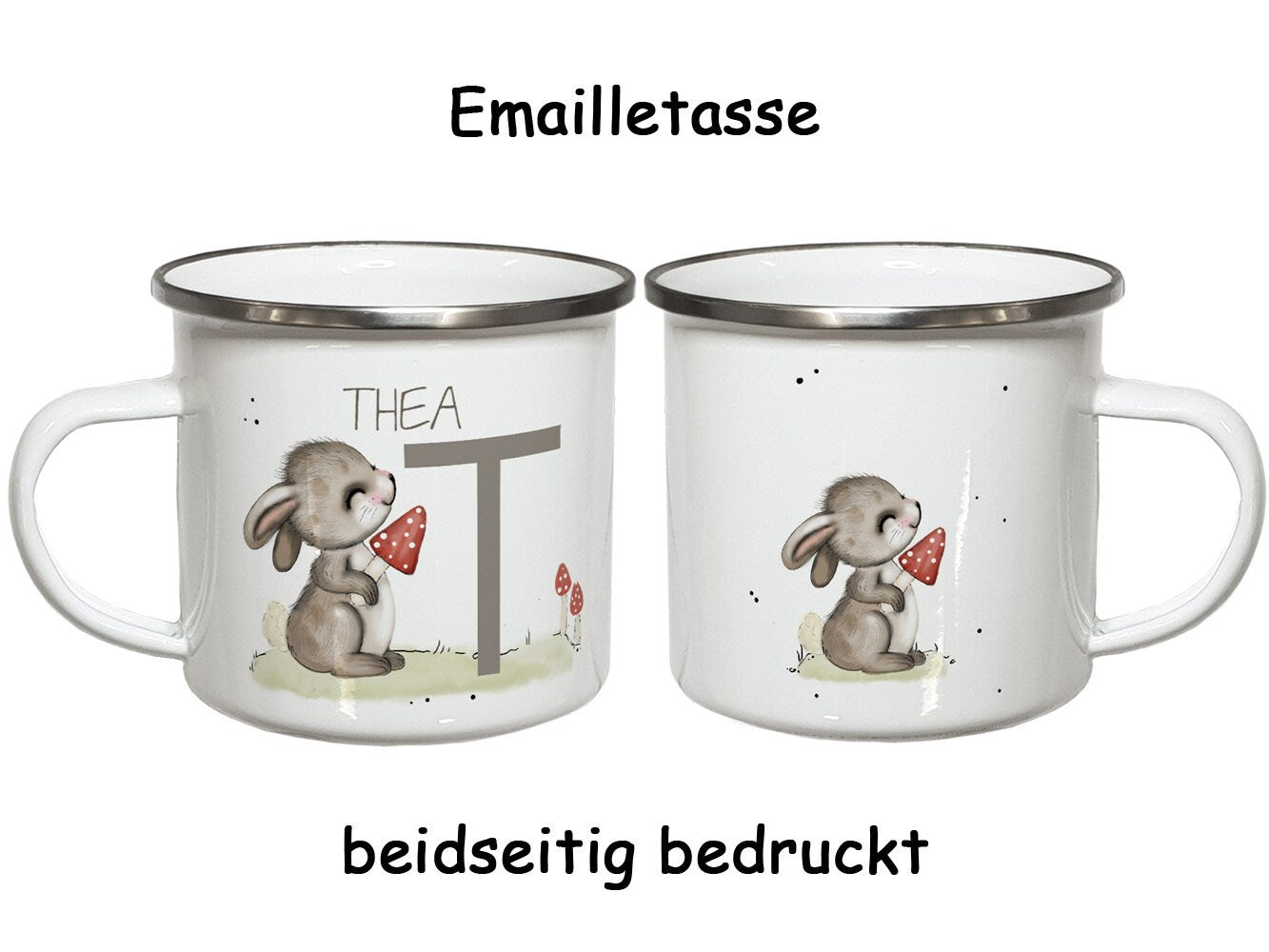 Kindertasse mit Namen Emaille Tasse Kinder Geschenke Geburtstag Weihnachtsgeschenk Kindergartentasse Waldtiere Fuchs Keramik oder Kunststoff