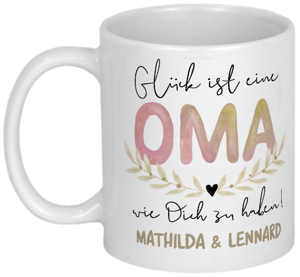Oma Geschenk Opa Tasse mit Namen Emailletasse oder Keramiktasse personalisiert Geburtstag Großeltern Weihnachtsgeschenk Geburtstagsgeschenk