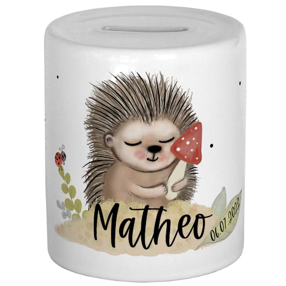 Spardose personalisiert Geschenk zur Geburt Waldtiere Sparschwein Geldgeschenk Sparbüchse Weihnachten Weihnachtsgeschenk Geburtstagsgeschenk