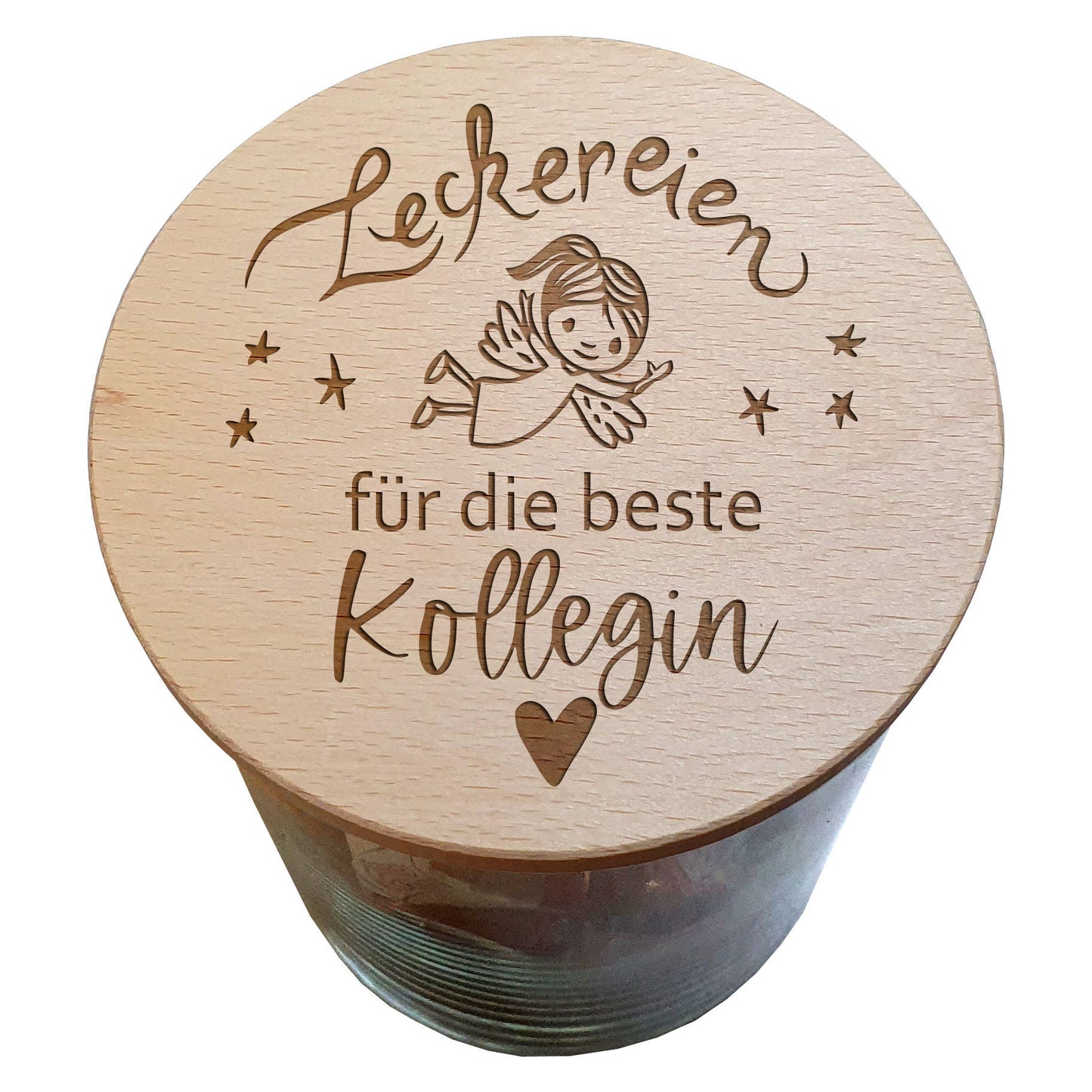 Erzieherin Geschenk für Frauen Freundin Mama XL Vorratsglas personalisiert Gravur Holz Vorratsdosen Glas Weihnachtsgeschenk Oma Geburtstag