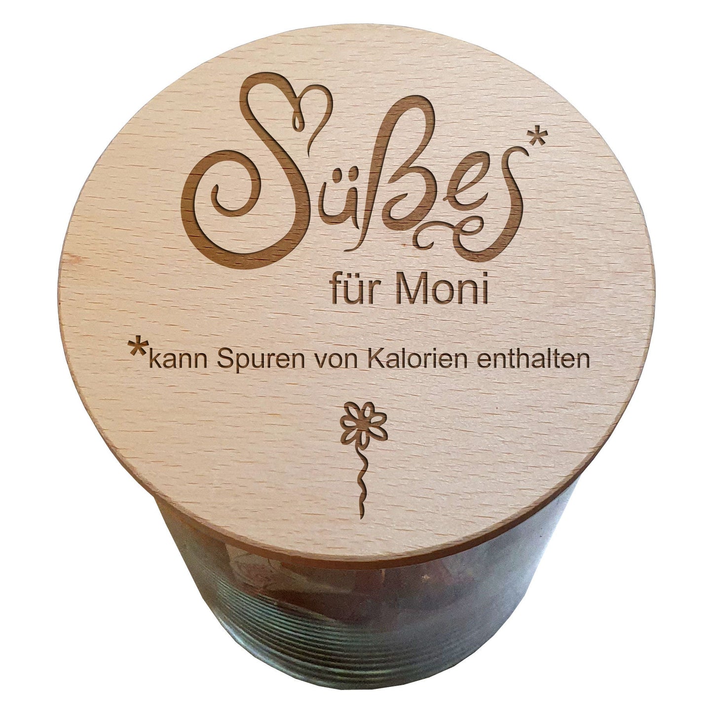 Geschenkidee Freundin Geschenk Mama Kollegin XL Vorratsglas mit Gravur Holz Deckel Vorratsdosen Glas Weihnachtsgeschenk Geburtstagsgeschenk