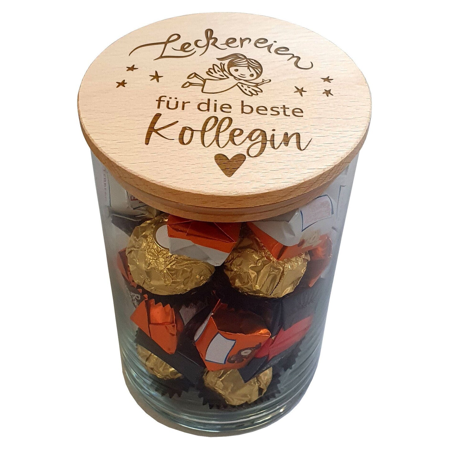 Erzieherin Geschenk für Frauen Freundin Mama XL Vorratsglas personalisiert Gravur Holz Vorratsdosen Glas Weihnachtsgeschenk Oma Geburtstag