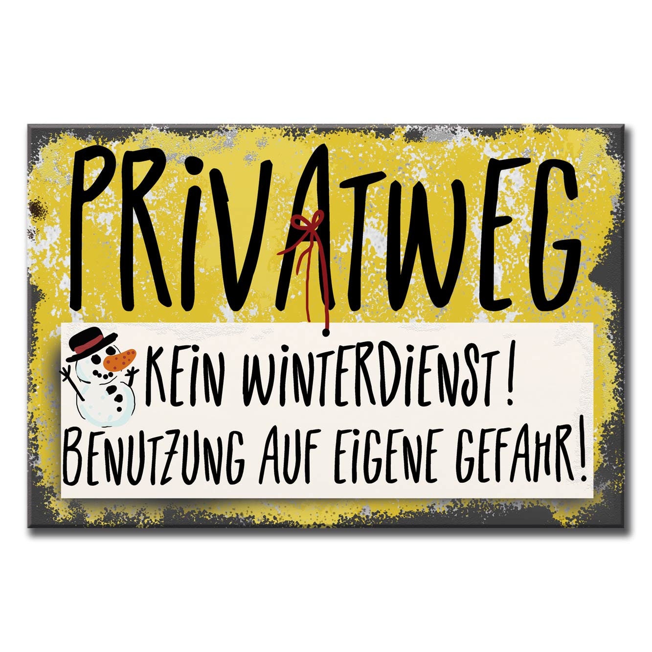 Freundliches Schild Privatweg Betreten auf eigene Gefahr kein Winterdienst Hinweisschild Metall Metallschild stabil wetterbeständig