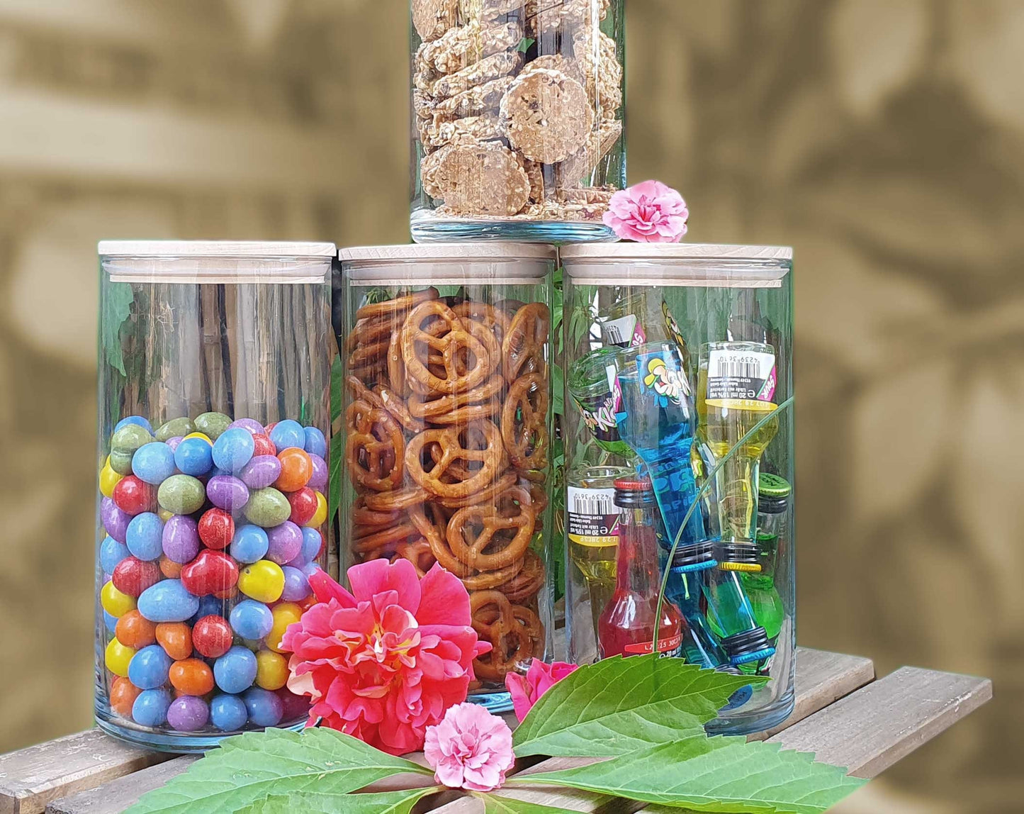 Dankeschön Geschenke XL Glasbehälter mit Holzdeckel lustige Anti Stress Geschenk Idee Danke Kleinigkeit Geburtstagsgeschenk personalisiert