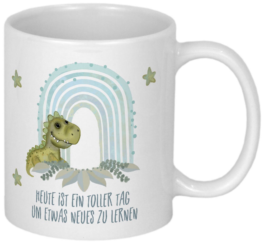 Geschenk Einschulung Mädchen Tasse Schulkind mit Einhorn und Regenbogen Schulanfang PERSONALISIERT