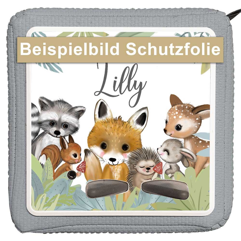 Für Toniebox Schutzfolie personalisierbar Waldtiere Fuchs selbstklebende Folie WISCH- ABRIEBFEST LED durchscheinend Aufkleber Reh Hase Igel